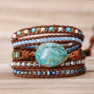 Natural Stones 5 Strands Wrap bracelet